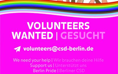 Volunteer Aufruf 43. CSD Berlin